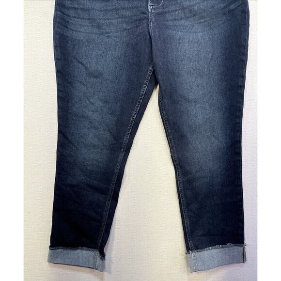 Lee Riders Indigo Deep Dyed Womens Mid-Rise Slim Fit Jeans 14M Blue Stretch Dark - Picture 7 of 13